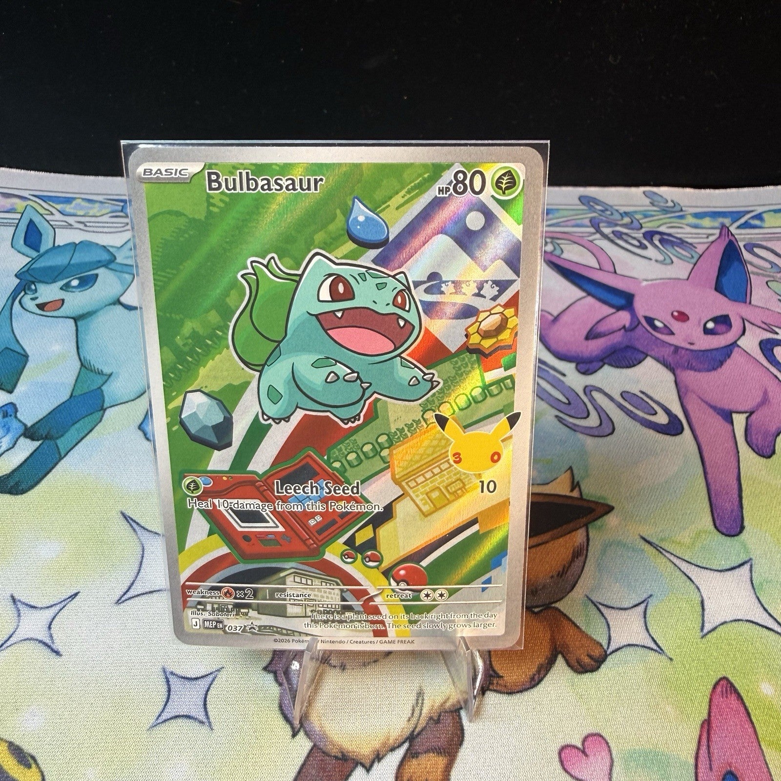 Bulbasaur 037 30th Anniversary Pikachu Stamp Holo Promo Pokémon NM