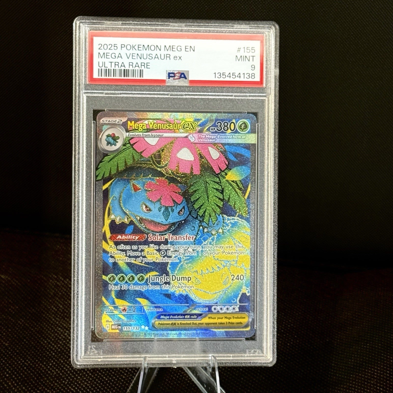 PSA 9 Mega Venusaur EX #155 Ultra Rare Pokémon Card Mega Evolution 🌿
